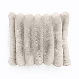 Rib Faux Fur Cushion | Ecru | 50 x 50cm - The Bedding & Blankets Store