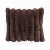 Rib Faux Fur Cushion | Taupe | 50 x 50cm - The Bedding & Blankets Store