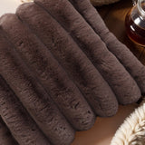 Rib Faux Fur Cushion | Taupe | 50 x 50cm - The Bedding & Blankets Store