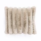 Ribbed Rabbit Fur Cushion | Sand | 50cm x 50cm - The Bedding & Blankets Store