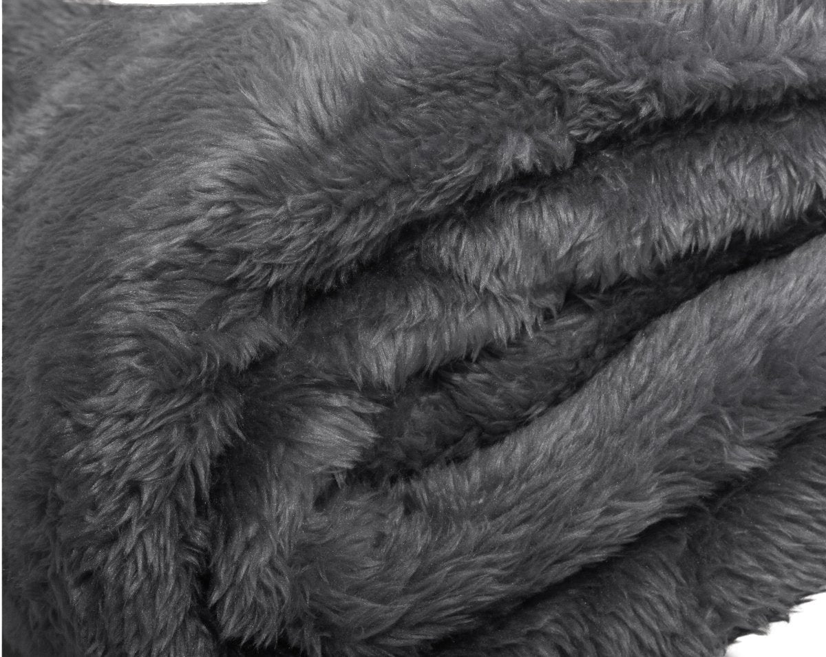 Teddy Fleece Throw | Anthracite Grey | 150cm x 200cm - The Bedding & Blankets Store