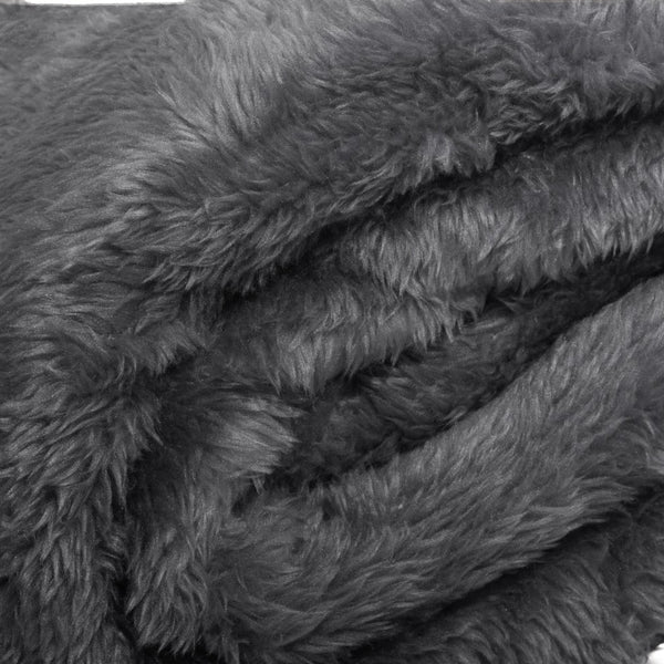 Teddy Fleece Throw | Anthracite Grey | 150cm x 200cm - The Bedding & Blankets Store