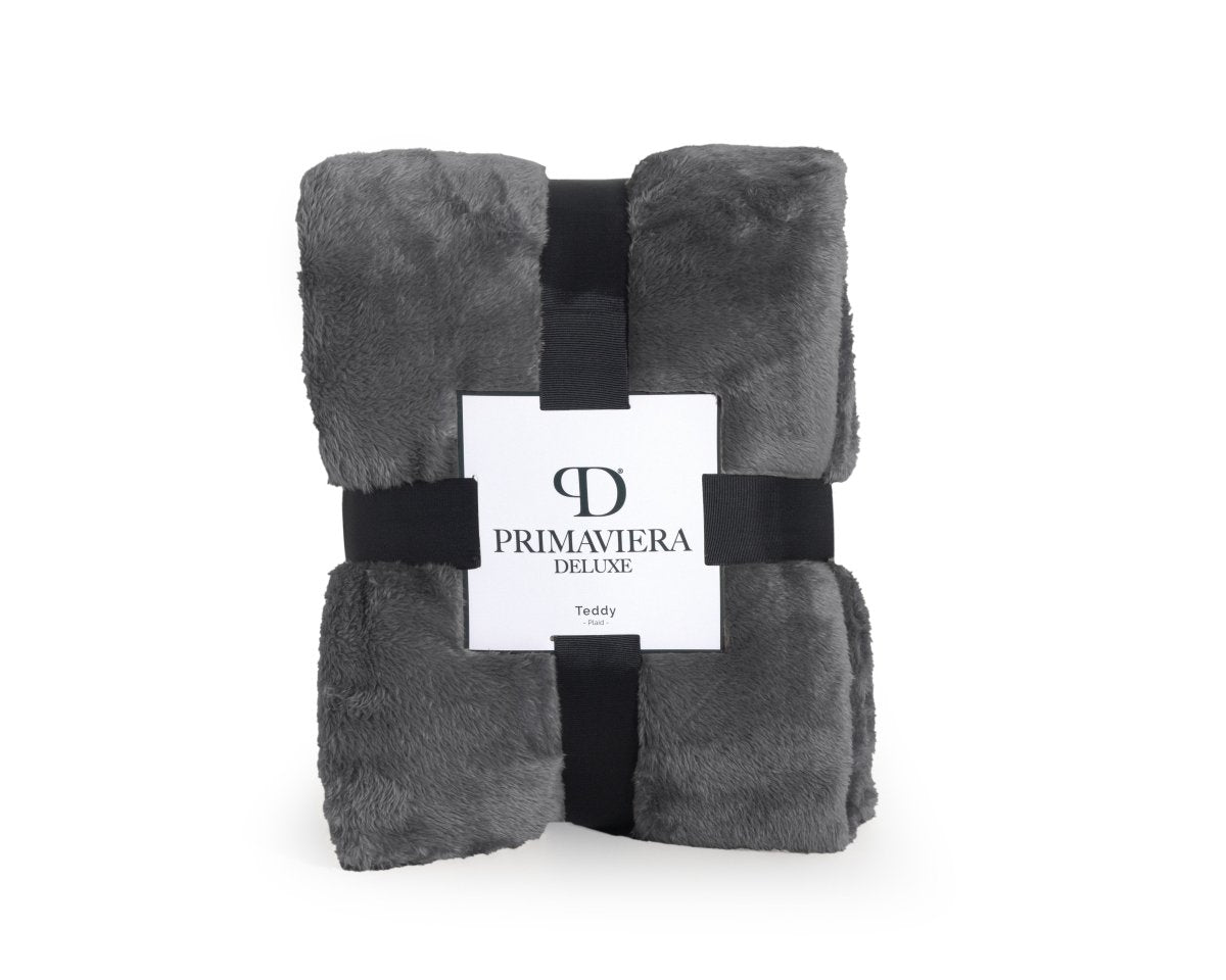 Teddy Fleece Throw | Anthracite Grey | 150cm x 200cm - The Bedding & Blankets Store
