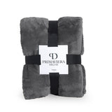 Teddy Fleece Throw | Anthracite Grey | 150cm x 200cm - The Bedding & Blankets Store