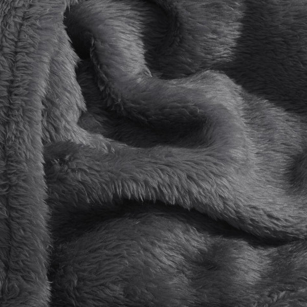 Teddy Fleece Throw | Anthracite Grey | 150cm x 200cm - The Bedding & Blankets Store