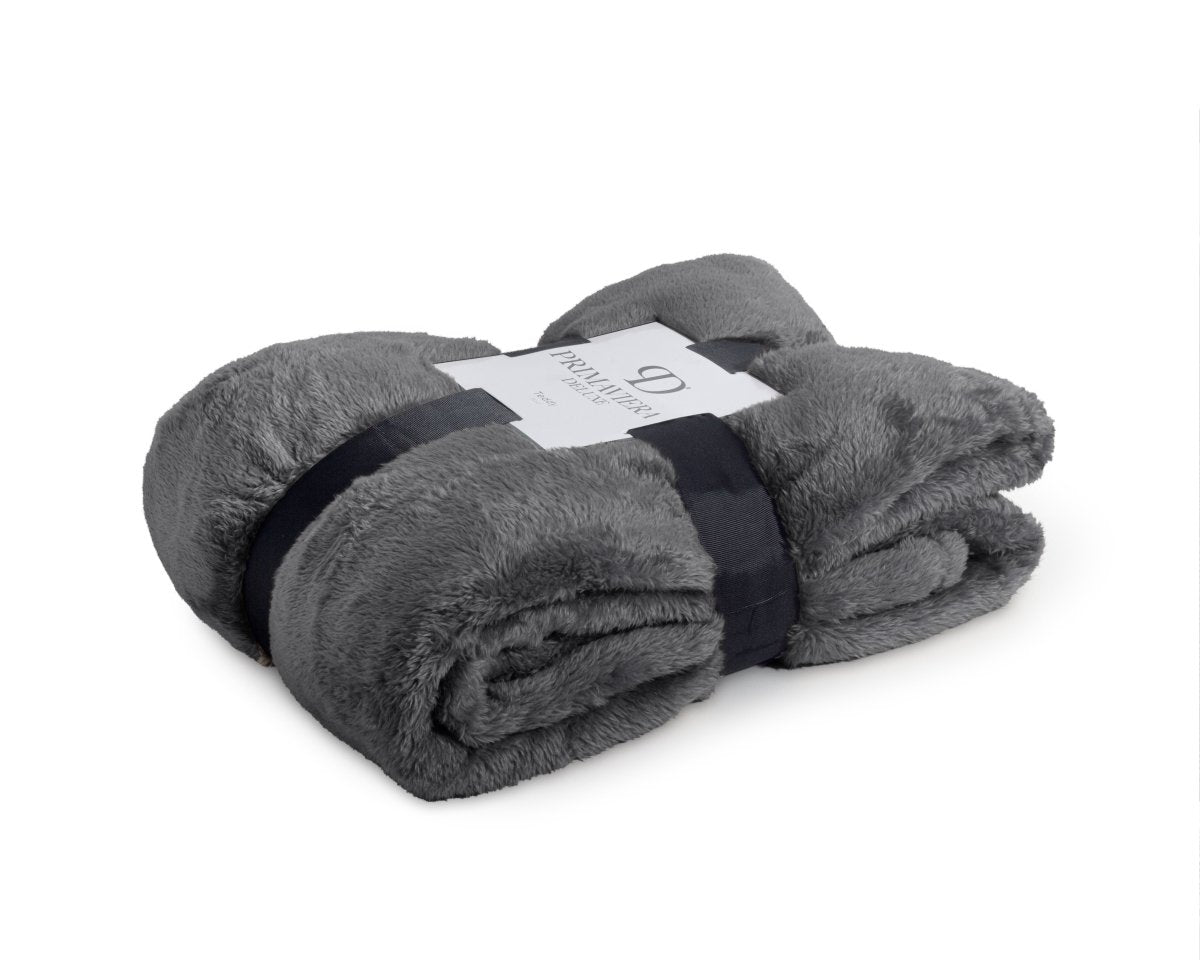 Teddy Fleece Throw | Anthracite Grey | 150cm x 200cm - The Bedding & Blankets Store