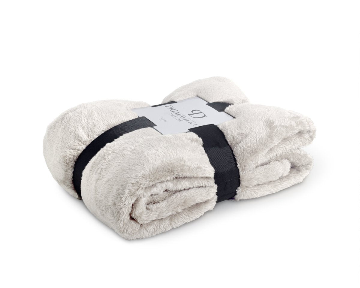Teddy Fleece Throw | Beige | 150cm x 200cm - The Bedding & Blankets Store