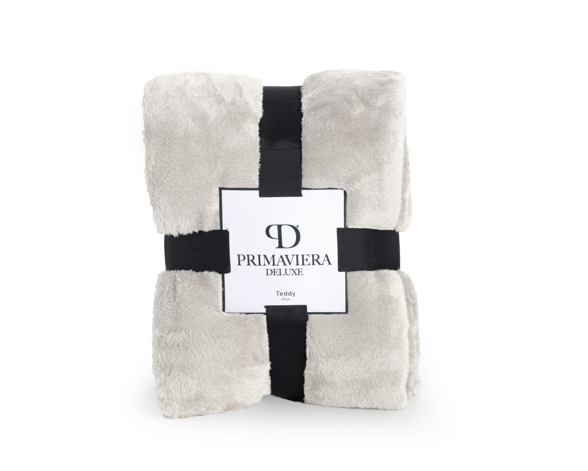 Teddy Fleece Throw | Beige | 150cm x 200cm - The Bedding & Blankets Store