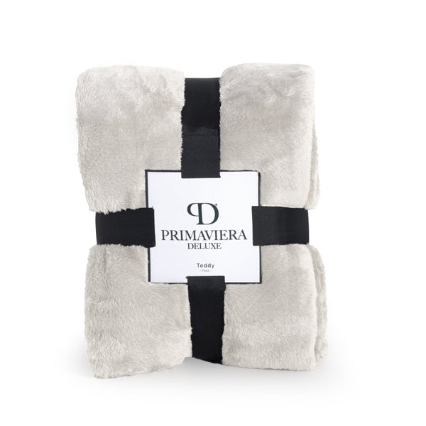 Teddy Fleece Throw | Beige | 150cm x 200cm - The Bedding & Blankets Store