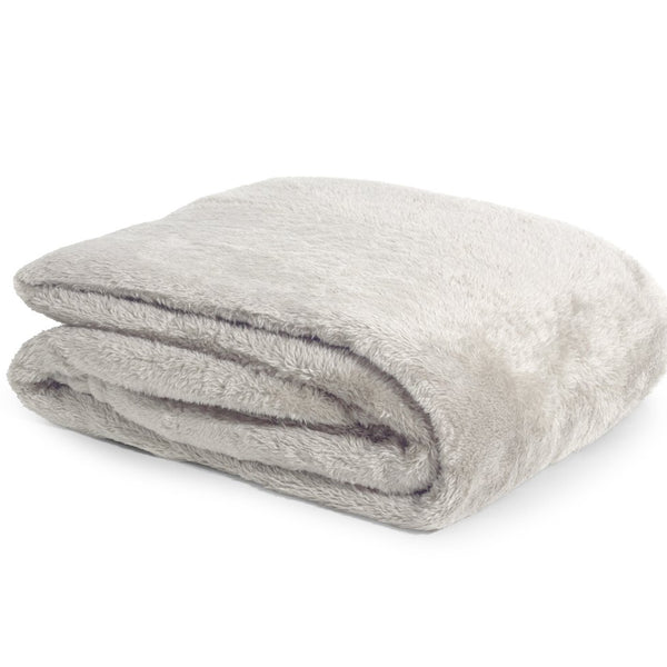 Teddy Fleece Throw | Beige | 150cm x 200cm - The Bedding & Blankets Store