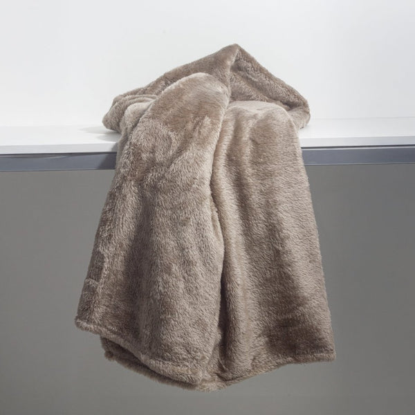 Teddy Fleece Throw | Deep Taupe | 150cm x 200cm - The Bedding & Blankets Store