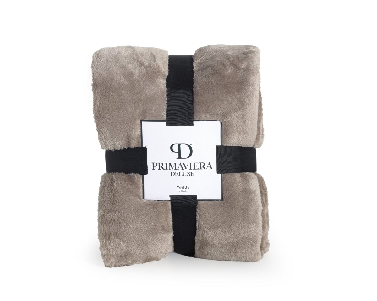Teddy Fleece Throw | Deep Taupe | 150cm x 200cm - The Bedding & Blankets Store