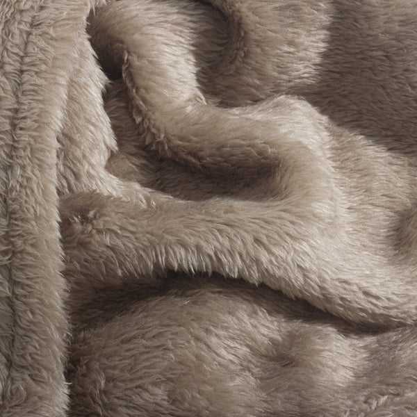 Teddy Fleece Throw | Deep Taupe | 150cm x 200cm - The Bedding & Blankets Store