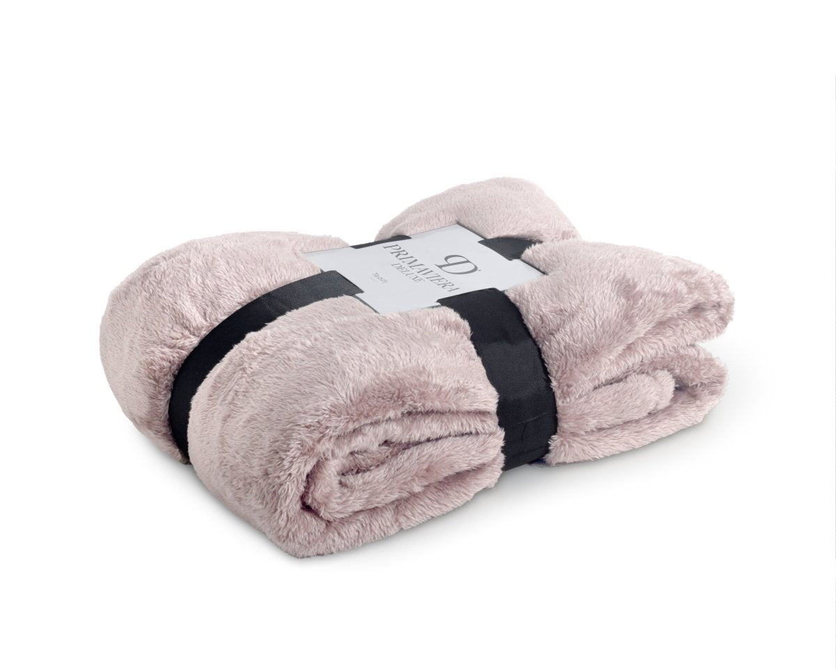 Teddy Fleece Throw | Pink | 150cm x 200cm - The Bedding & Blankets Store