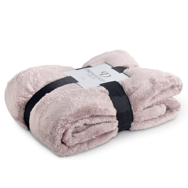 Teddy Fleece Throw | Pink | 150cm x 200cm - The Bedding & Blankets Store