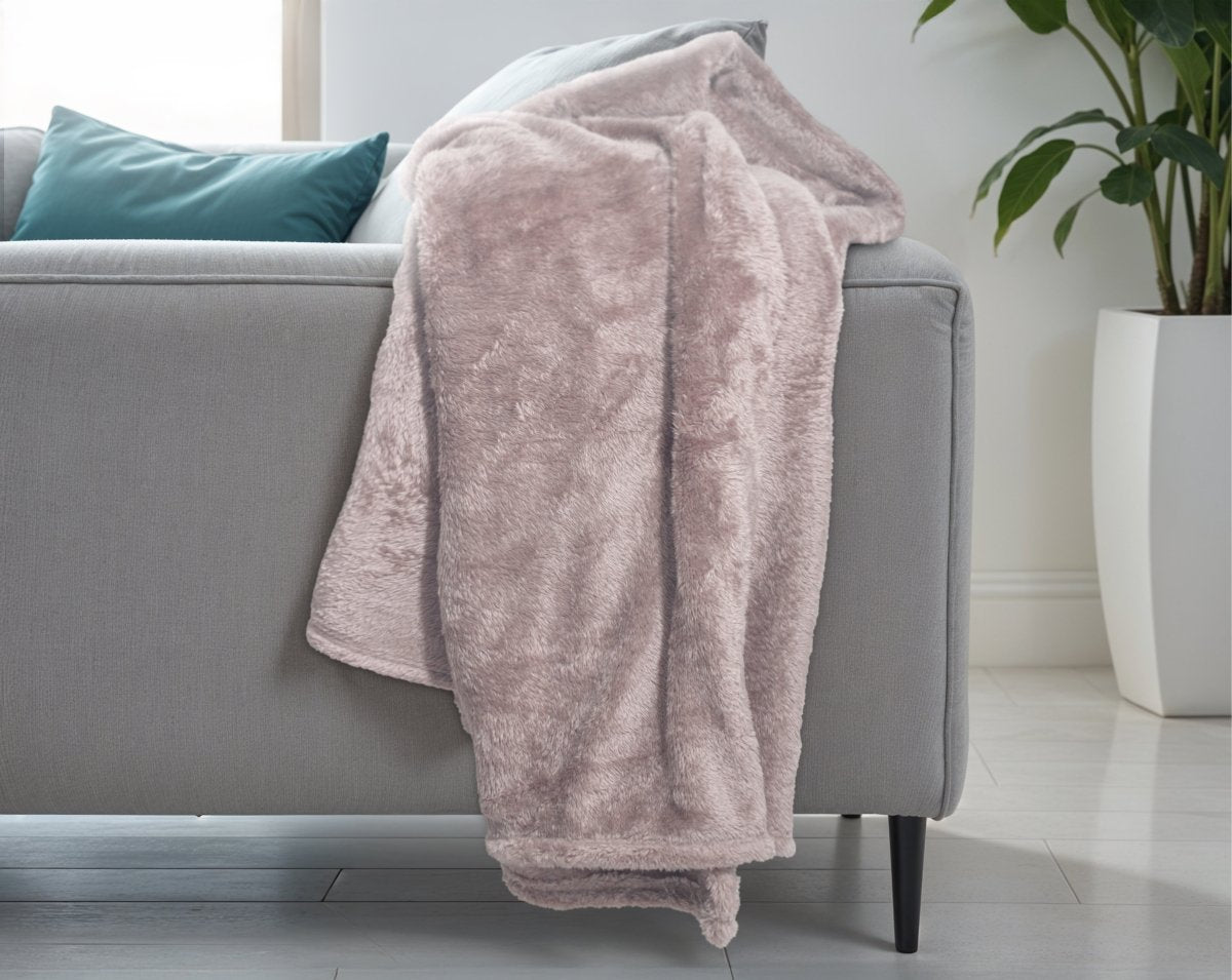 Teddy Fleece Throw | Pink | 150cm x 200cm - The Bedding & Blankets Store