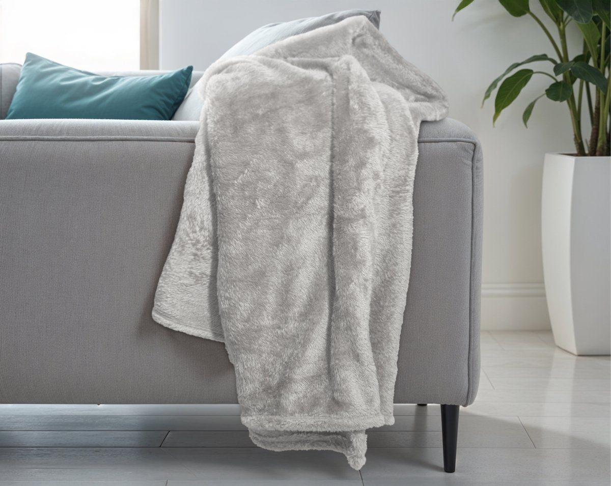Teddy Fleece Throw | Taupe | 150cm x 200cm - The Bedding & Blankets Store
