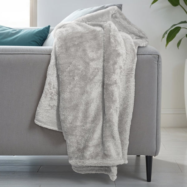 Teddy Fleece Throw | Taupe | 150cm x 200cm - The Bedding & Blankets Store