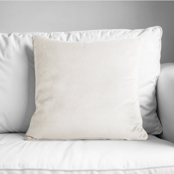 Velvet Cushion | Beige | 50cm x 50cm - The Bedding & Blankets Store