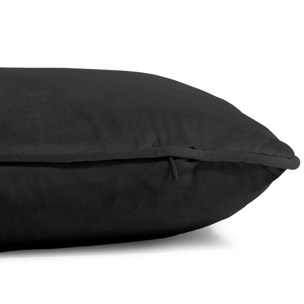 Velvet Cushion | Black | 50cm x 50cm - The Bedding & Blankets Store
