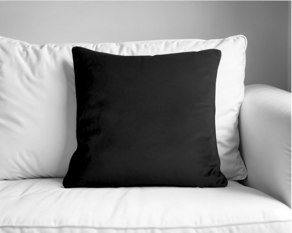 Velvet Cushion | Black | 50cm x 50cm - The Bedding & Blankets Store