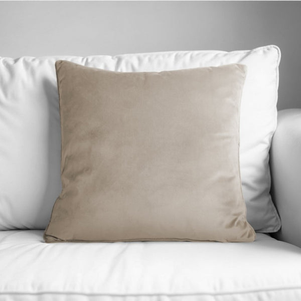 Velvet Cushion | Taupe | 50cm x 50cm - The Bedding & Blankets Store