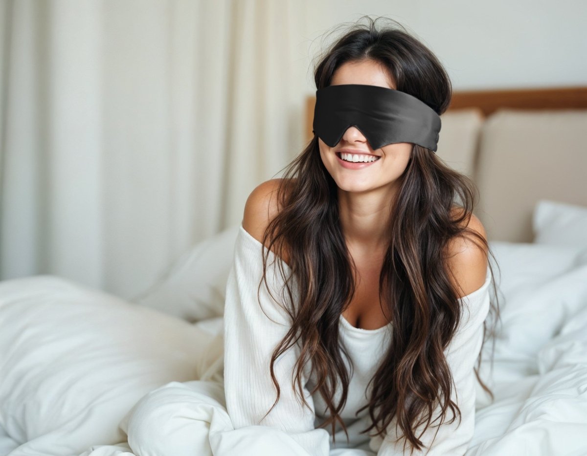 Mulberry Silk Sleep Mask Deepsleep | Black | 68 x 12cm - The Bedding & Blankets Store