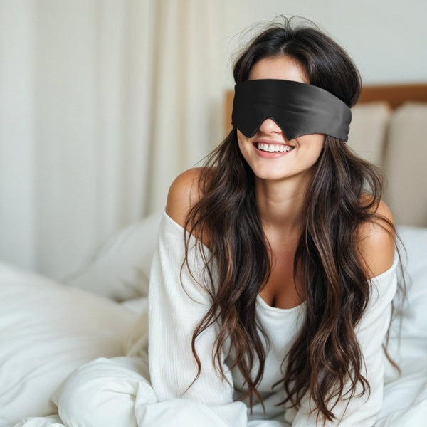 Mulberry Silk Sleep Mask Deepsleep | Black | 68 x 12cm - The Bedding & Blankets Store