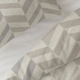 100% Brushed Cotton Duvet Cover Set Chevron | Beige/Sand | King - 240cm (W) x 200cm (L) - The Bedding & Blankets Store