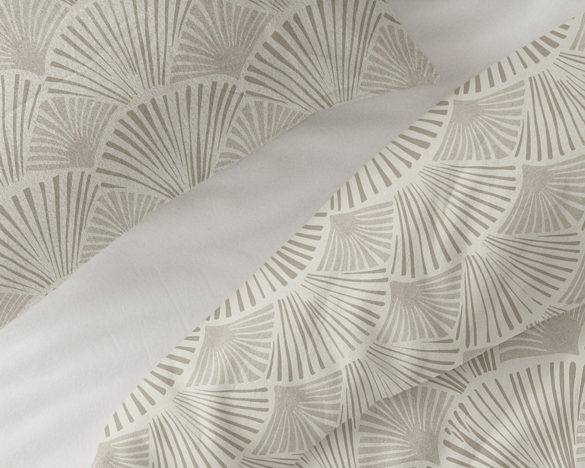 100% Brushed Cotton Duvet Cover Set Claire | Sand | King - 240cm (W) x 200cm (L) - The Bedding & Blankets Store