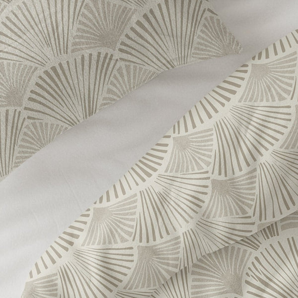 100% Brushed Cotton Duvet Cover Set Claire | Sand | King - 240cm (W) x 200cm (L) - The Bedding & Blankets Store