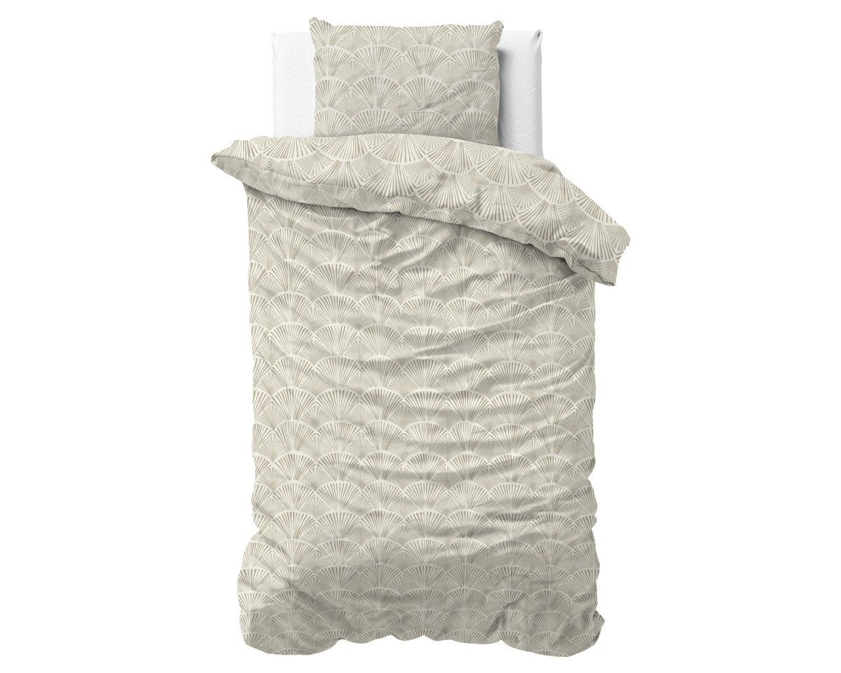 100% Brushed Cotton Duvet Cover Set Claire | Sand | King - 240cm (W) x 200cm (L) - The Bedding & Blankets Store