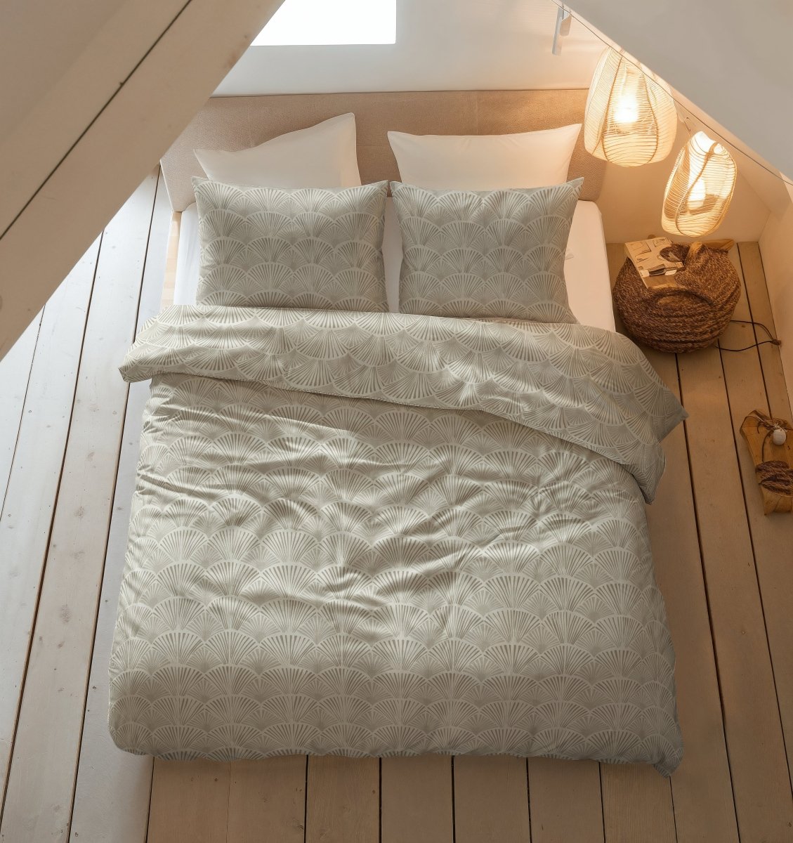 100% Brushed Cotton Duvet Cover Set Claire | Sand | King - 240cm (W) x 200cm (L) - The Bedding & Blankets Store