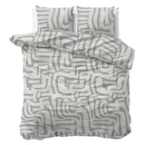 100% Brushed Cotton Duvet Cover Set Danis | Green/Grey | King - 240cm (W) x 200cm (L) - The Bedding & Blankets Store