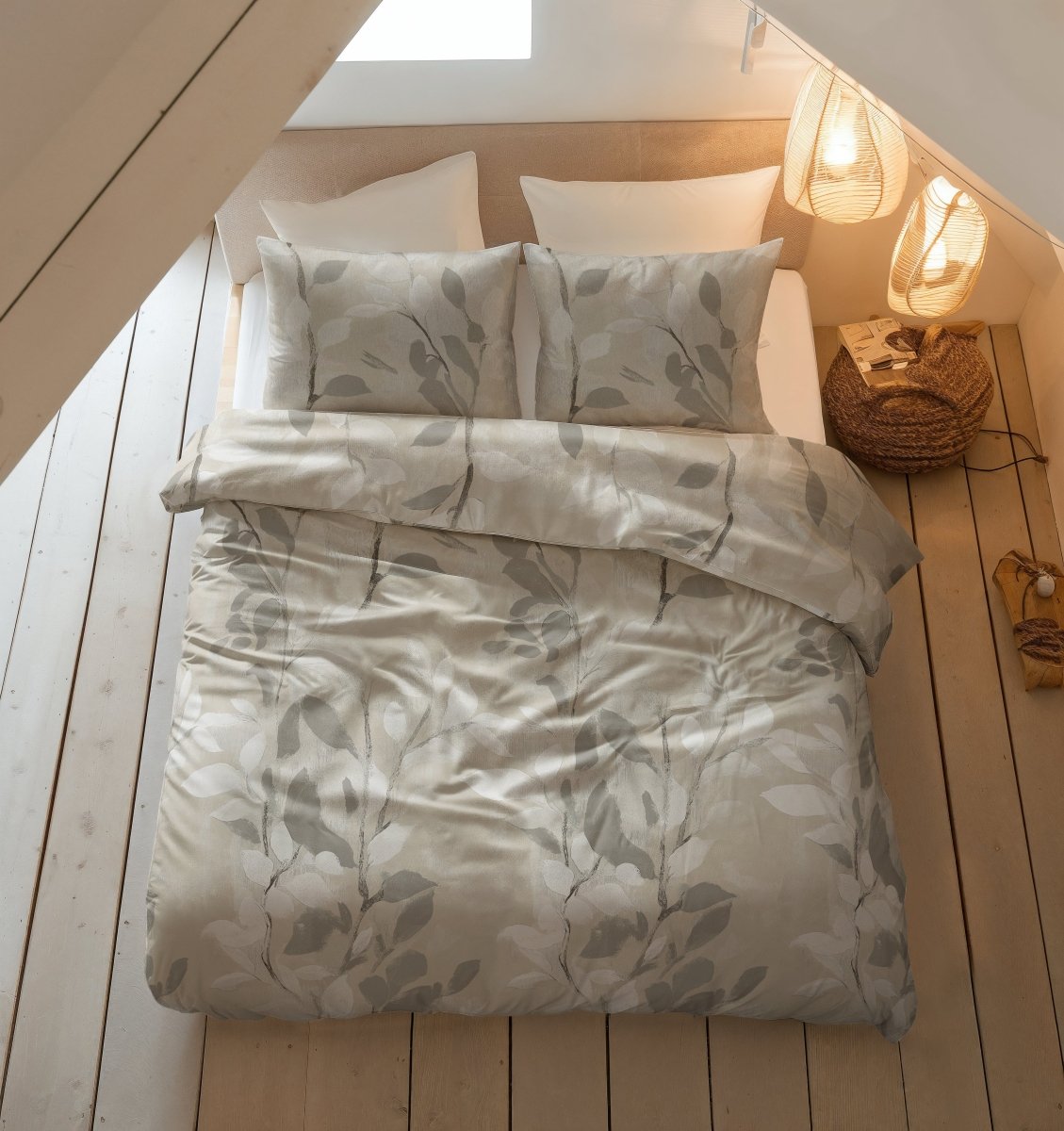 100% Brushed Cotton Duvet Cover Set Essence | Sand | King - 240cm (W) x 200cm (L) - The Bedding & Blankets Store