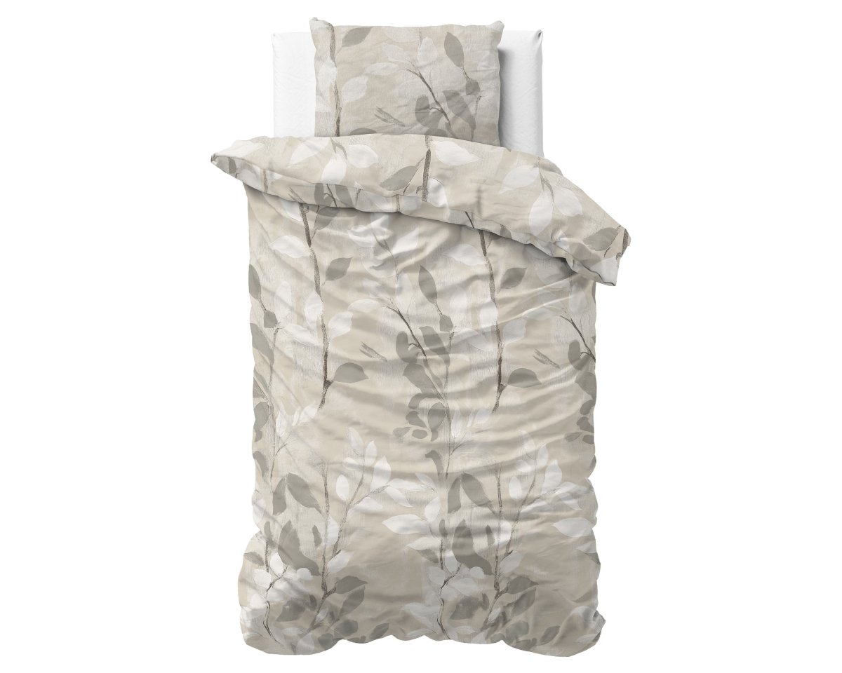 100% Brushed Cotton Duvet Cover Set Essence | Sand | King - 240cm (W) x 200cm (L) - The Bedding & Blankets Store