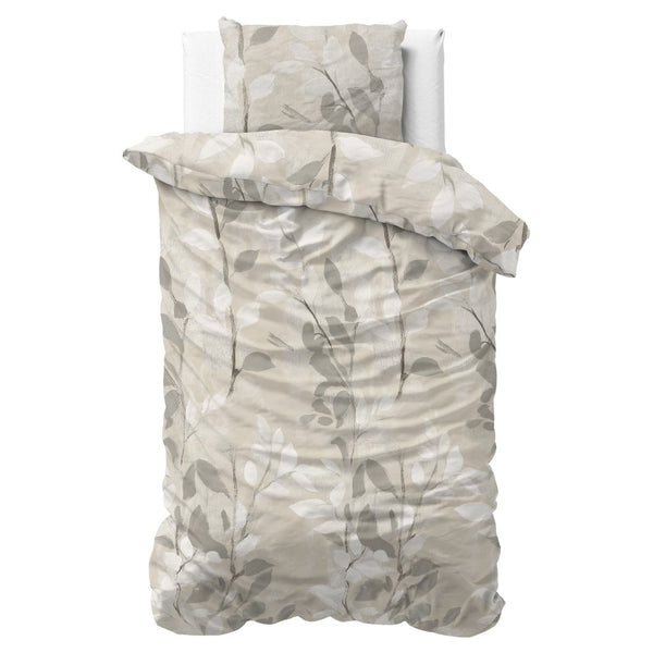100% Brushed Cotton Duvet Cover Set Essence | Sand | King - 240cm (W) x 200cm (L) - The Bedding & Blankets Store