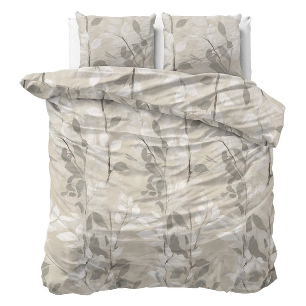 100% Brushed Cotton Duvet Cover Set Essence | Sand | King - 240cm (W) x 200cm (L) - The Bedding & Blankets Store
