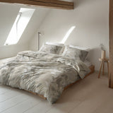 100% Brushed Cotton Duvet Cover Set Essence | Sand | King - 240cm (W) x 200cm (L) - The Bedding & Blankets Store