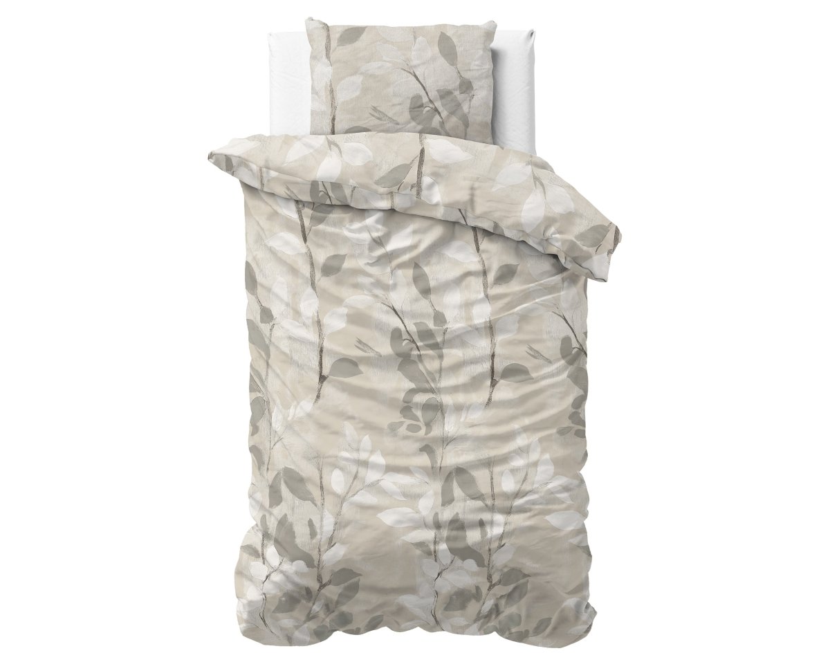 100% Brushed Cotton Duvet Cover Set Essence | Sand | King - 240cm (W) x 200cm (L) - The Bedding & Blankets Store