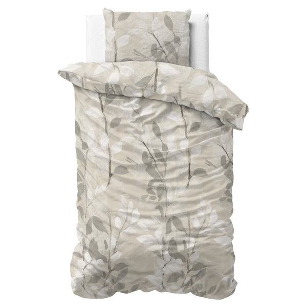 100% Brushed Cotton Duvet Cover Set Essence | Sand | King - 240cm (W) x 200cm (L) - The Bedding & Blankets Store