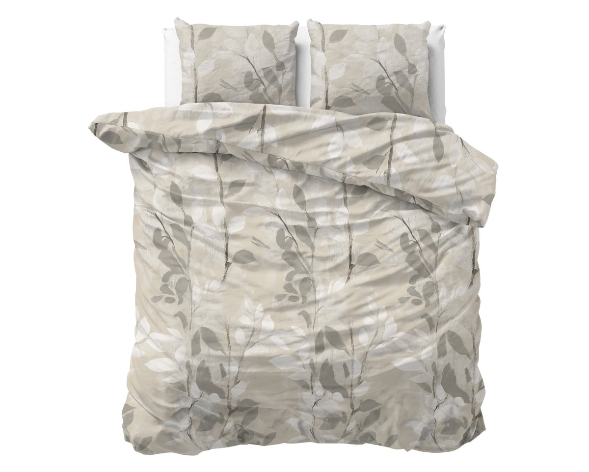 100% Brushed Cotton Duvet Cover Set Essence | Sand | King - 240cm (W) x 200cm (L) - The Bedding & Blankets Store