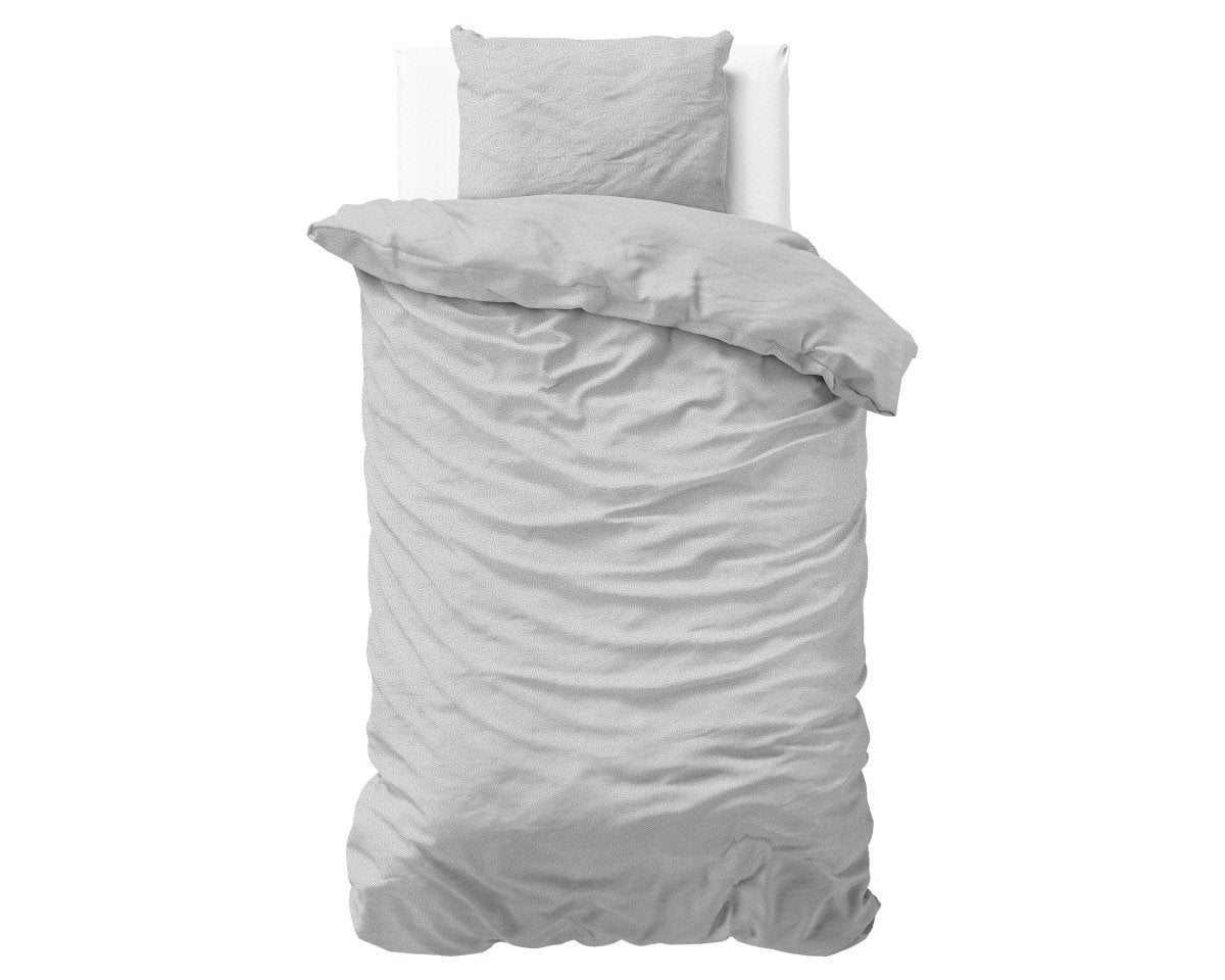 100% Brushed Cotton Duvet Cover Set Jason | Grey | Double - 200cm (W) x 220cm (L) - The Bedding & Blankets Store