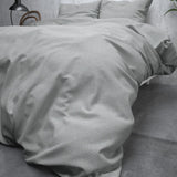 100% Brushed Cotton Duvet Cover Set Jason | Grey | Double - 200cm (W) x 220cm (L) - The Bedding & Blankets Store