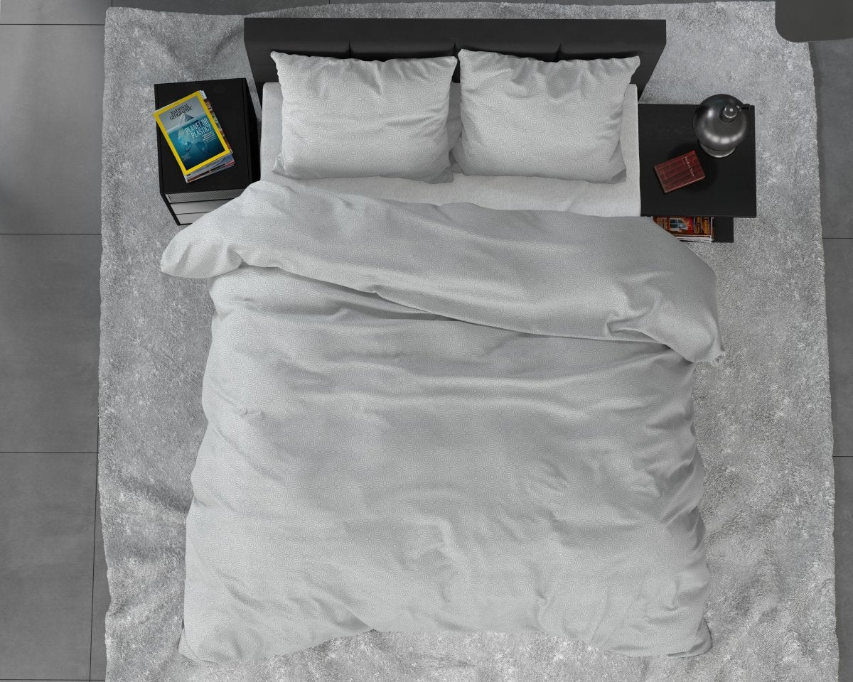 100% Brushed Cotton Duvet Cover Set Jason | Grey | Double - 200cm (W) x 220cm (L) - The Bedding & Blankets Store