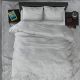 100% Brushed Cotton Duvet Cover Set Jason | Grey | Double - 200cm (W) x 220cm (L) - The Bedding & Blankets Store