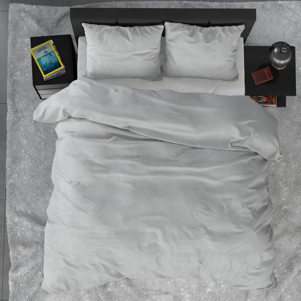 100% Brushed Cotton Duvet Cover Set Jason | Grey | Double - 200cm (W) x 220cm (L) - The Bedding & Blankets Store
