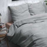 100% Brushed Cotton Duvet Cover Set Jason | Grey | Double - 200cm (W) x 220cm (L) - The Bedding & Blankets Store