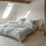 100% Brushed Cotton Duvet Cover Set Rosa | Grey | King - 240cm (W) x 200cm (L) - The Bedding & Blankets Store