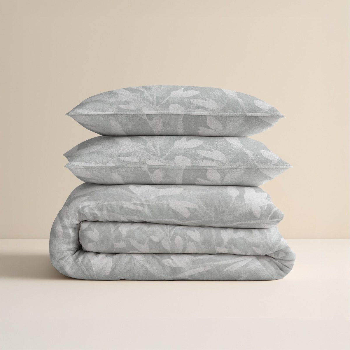 100% Brushed Cotton Duvet Cover Set Rosa | Grey | King - 240cm (W) x 200cm (L) - The Bedding & Blankets Store